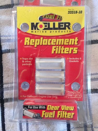 33318-10 2 Moeller Marine Clear View In-Line Fuel Filter Replacements 6 Total