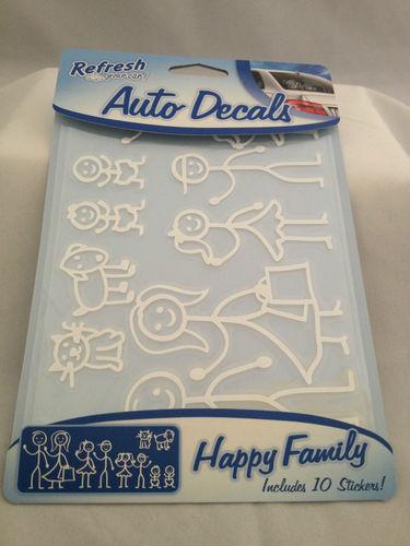 happy family stick figure auto decals includes 10 decals you customize 
