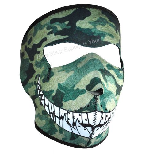 Zan headgear wnfm072, neoprene full mask, reversible to black, camo with teeth