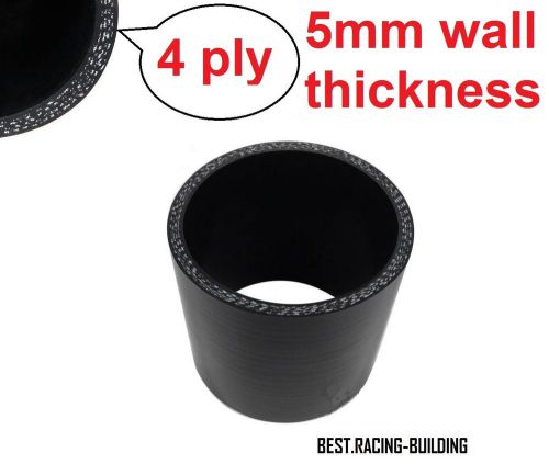Black 3&#034;-3.0&#034; straight silicone hose pipe 76mm intercooler coupler turbo