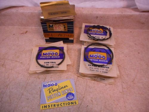 Moog x-plus 5-577, 3.5&#034; , std piston ring kit, complete kit, nos, packard 8 cyl