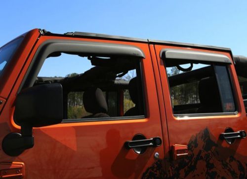 Rugged ridge window visors, matte black, 4-door; 07-16 jeep wrangler jk
