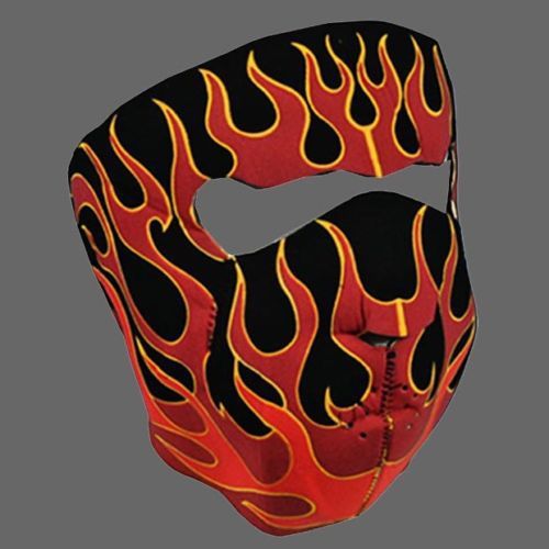 Biker neoprene flames full face mask