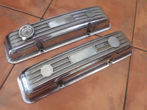 Vintage ansen small block chevy valve covers finned hot rat rod race car gasser