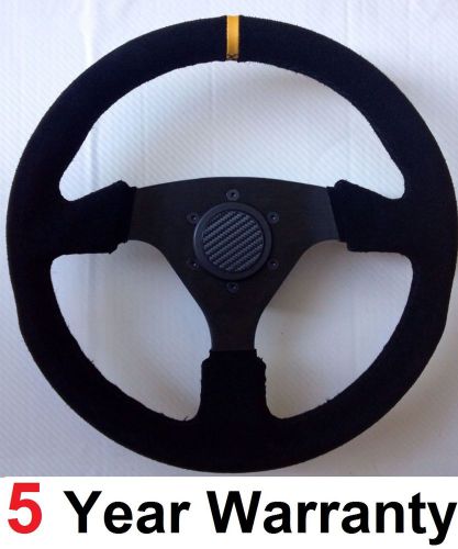 Black stitch suede drift 330mm steering wheel fit omp momo sparco boss kit