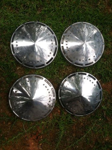 Original amc american motors set of 4 hubcaps dog dish 10&#034;