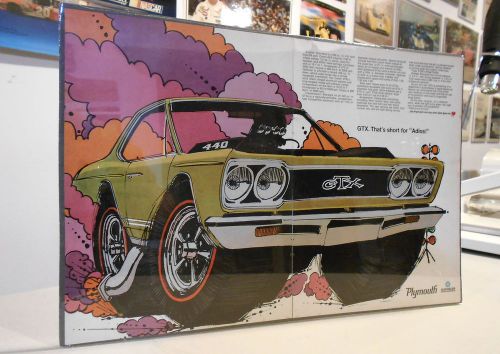 68 plymouth gtx cartoon 2 page ad adios original ready to put on your wall