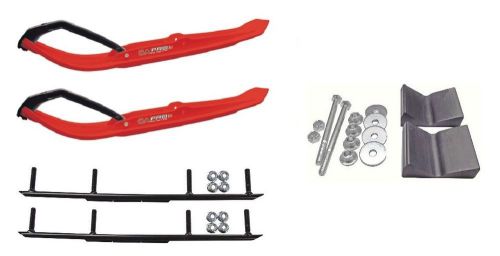 C&amp;a pro red mtx snowmobile skis complete kit