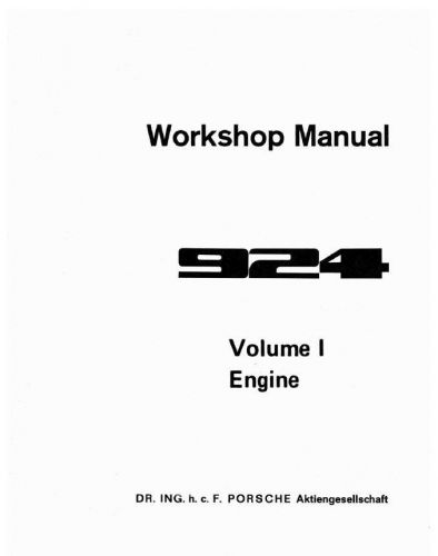 Authentic porsche 924 931 (924 turbo)  german factory workshop repair manual
