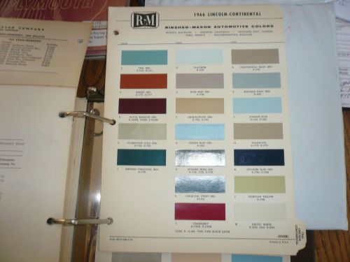 1966 lincoln continental r-m color chip paint sample