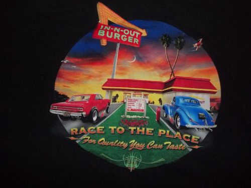 Hot rod,cruising t-shirt in-n-out burger california preowned size large n/r
