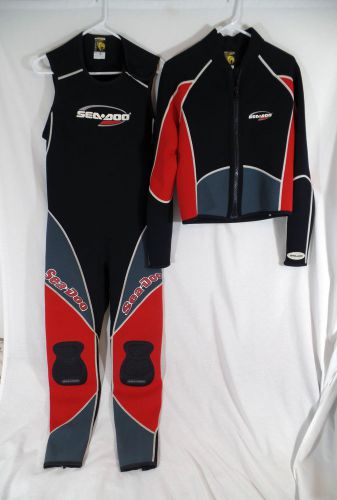 2 piece men&#039;s xl sea-doo wetsuit red and black