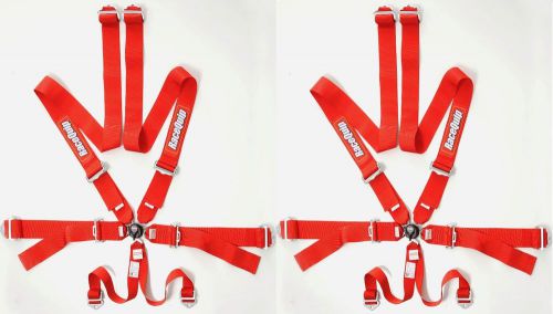 (2 sets)racequip new dated 2020 red 6pt camlock sfi/fia racing harness seatbelts