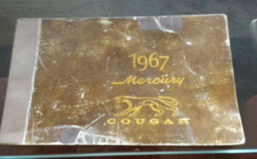 1967 rare mercury  cougar owner&#039;s manual registered operator&#039;s guide ford oem