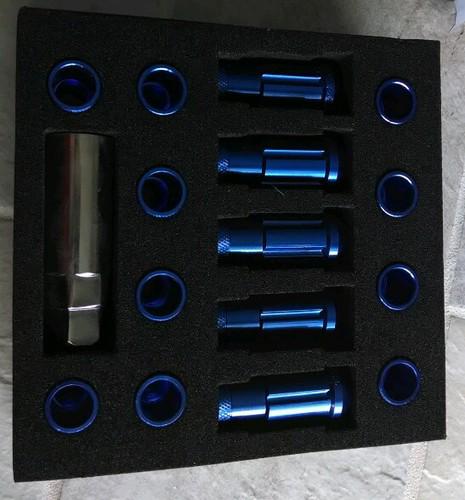 Drag blue anodized tuner extended lug nuts