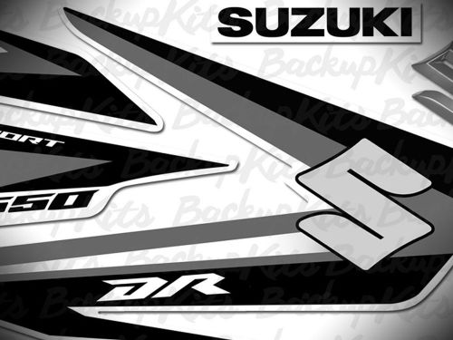 Suzuki dr650 decals 2011 black grey stickers graphic kit replica