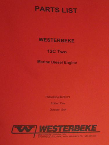 Westerbeke marine (12c two) boat diesel engine parts list, #039721