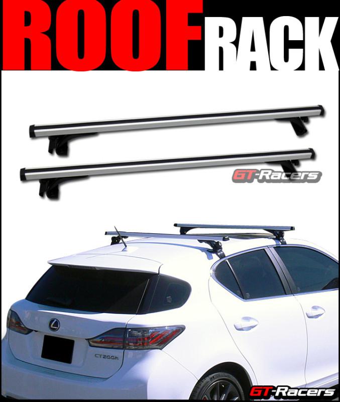 50" silver adjustable naked roof rail rack cross bars window frame car suv truck