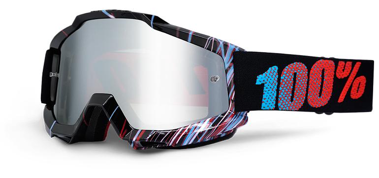 100% motocross goggles accuri red weld - silver mirror lens