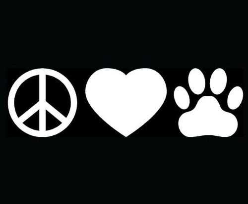 Peace love paw dog cat car vinyl sticker decal car suv 4x4 truck