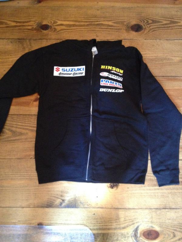 Team suzuki amatuer motocross factory hooded sweatshirt supercross rockstar