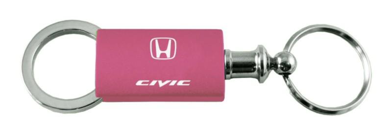 Honda civic pink anodized aluminum valet keychain / key fob engraved in usa gen