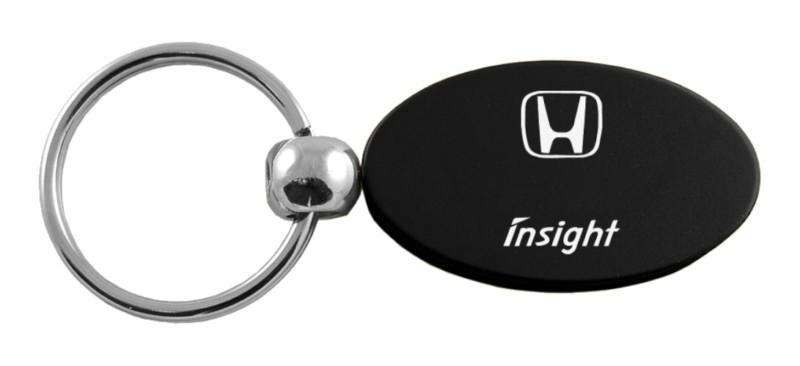 Honda insight black oval keychain / key fob engraved in usa genuine