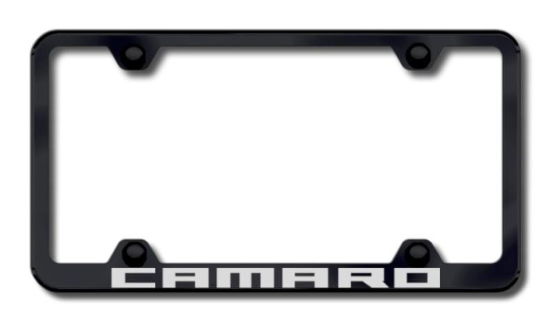 Gm camaro wide body  engraved black license plate frame-metal made in usa genui