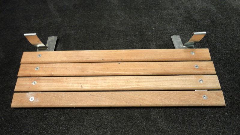 Teak wood shelf & bracket for vintage force 10 gas grill 17 1/4" x 5 1/4" (tk50)