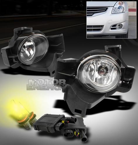 2010 2011 2012 nissan altima sedan 4dr bumper chrome fog lights+3000k hid+switch