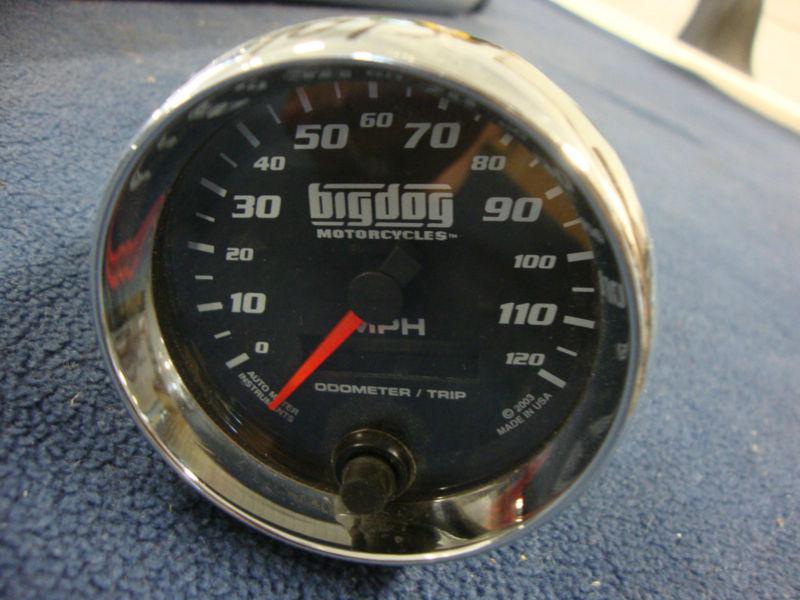 05-up big dog speedometer "11093" miles autometer mastiff chopper k-9 pitbull 