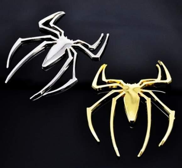 3d golden silver spider die-cut chrome car truck decal sticker 3"x 2" new