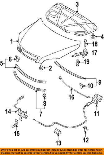 Mazda oem bp4k56720c hood release cable-release cable