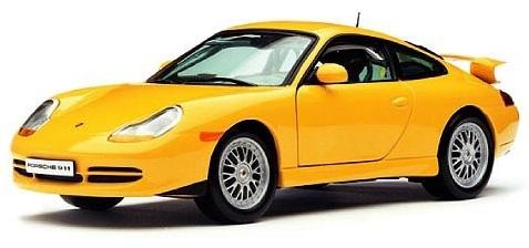 Porsche 911 gt3 coupe 1:18 scale speed yellow diecast by sunstar 993 996
