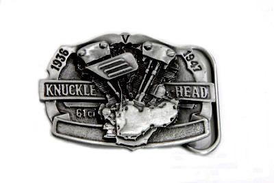  knucklehead belt buckle w/61" raised engine & lettering 1936-1947