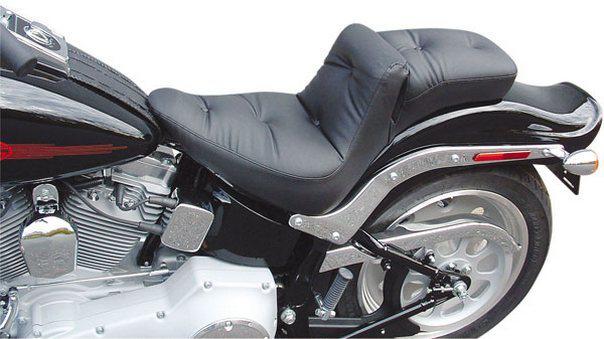 Mustang motorcycle regal duke seat extra wide for harley fxst flstf flstsb