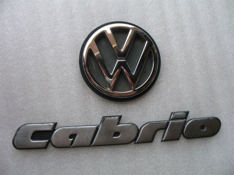 1998 vw cabrio rear trunk emblem badge logo chrome used set 93 94 95 96 97 98 99