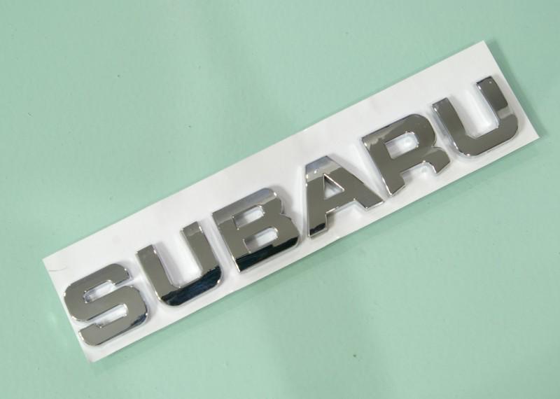 "subaru" chrome 3d logo emblem decal name badge sticker rear trund lid