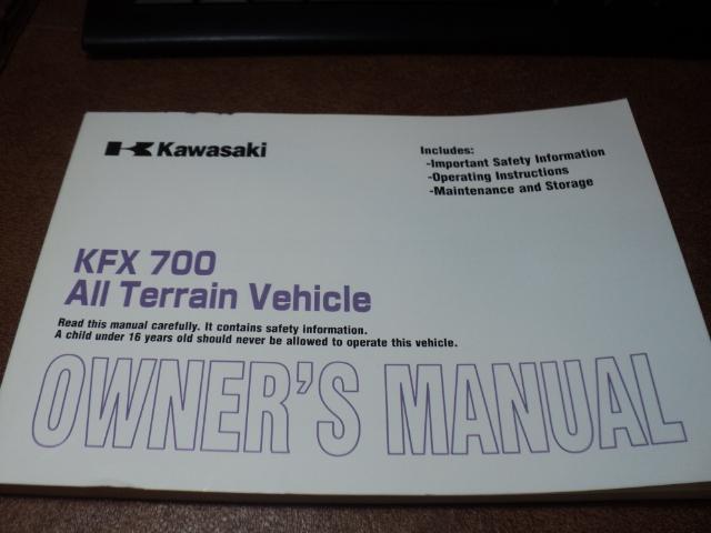 2007 kawasaki kfx750 kfx 750 ksv700 owners manual nos oem p/n 99987-1386