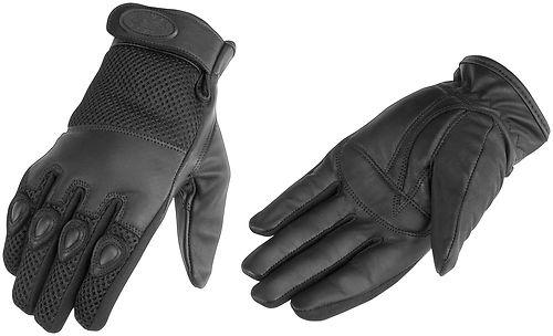 New river road mens mystic leather mesh gloves, black, large/lg