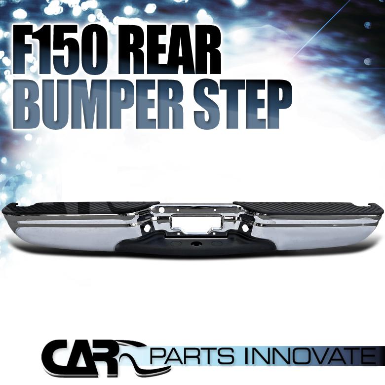 97-03 f150 f250 light duty styleside chrome rear bumper step w/o sensor hole