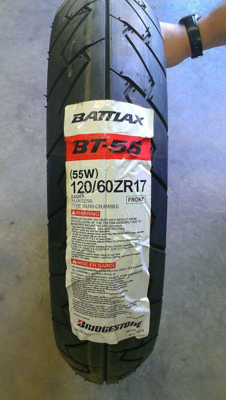 Bridgestone battlax 120/60-17 55w tubeless radial  bt-56 front 120/60zr17