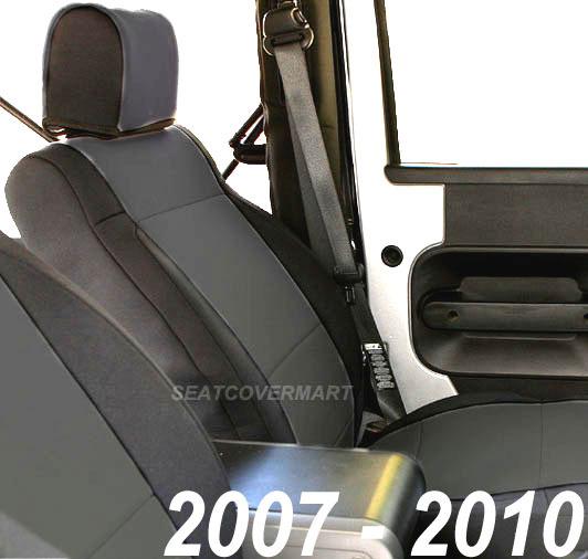Jeep wrangler 2007-10 custom neoprene full set car seat cover 4 door black yes4d