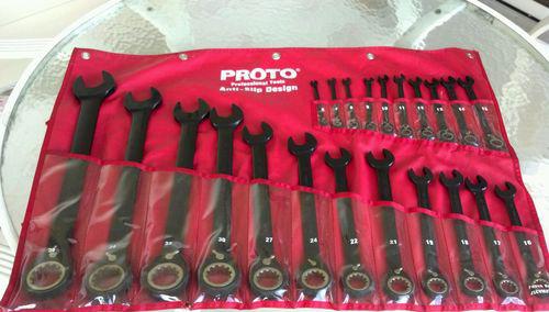 Proto 22 pc metric ratcheting  reversable combination spline wrench set jscvm22s