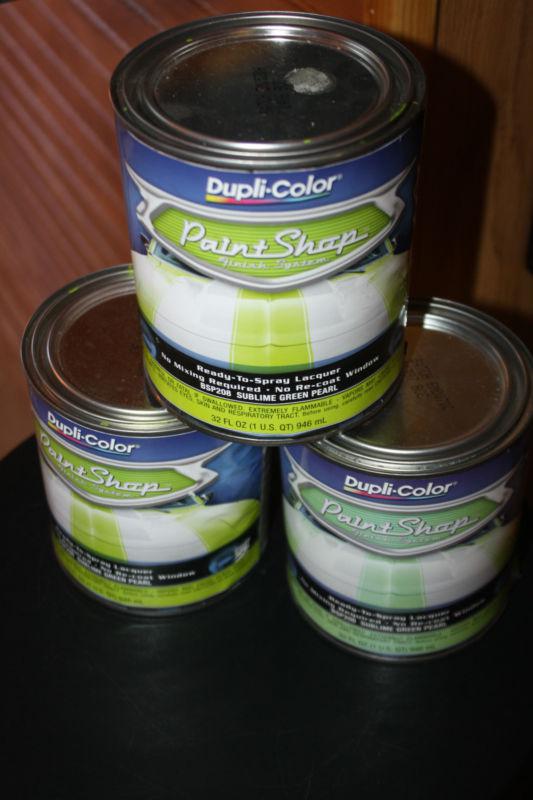 3 quarts of duplicolor sublime green pearl lacquer no mixing required! 