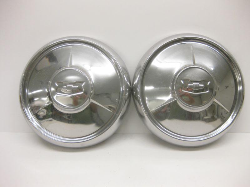 1954 1953 chevrolet dog dish hubcaps oem ratrod hotrod good caps good price look