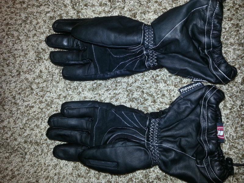 Hjc leather snowmobile gloves size large " like new "