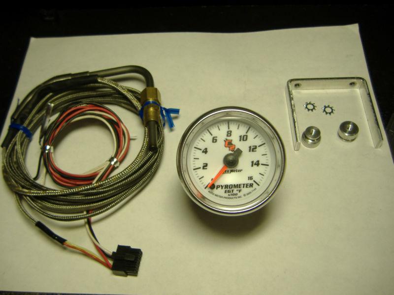 Autometer c2 series 2-1/16" egt pyrometer gauge 7144 w/ probe led blue backlit
