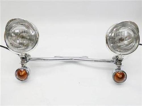 Chrome/amber turn signal spotlight bar harley softail road king electra glide