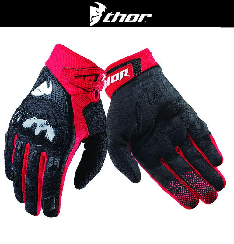 Thor impact red black dirt bike gloves motocross mx atv 2014